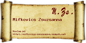 Mifkovics Zsuzsanna névjegykártya